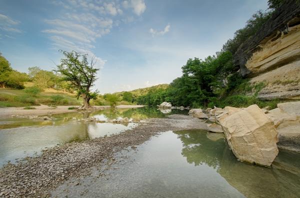 The Guadalupe River, just after summer sunrise
